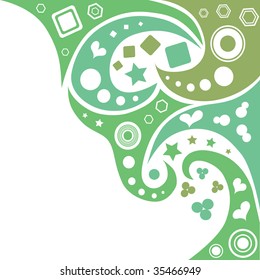 abstract green waves background vector (series)