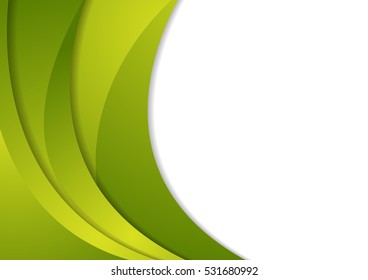 Abstract green waves corporate background. Vector design