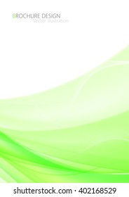 Abstract green waves - data stream concept. Vector illustration. Clip-art