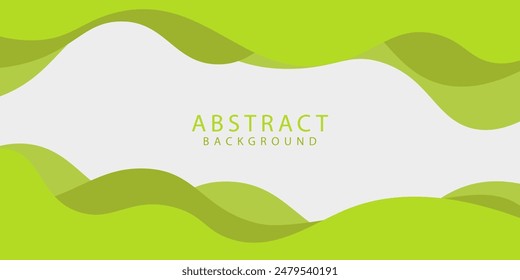 Abstract Green Waves Geometric Frame Background