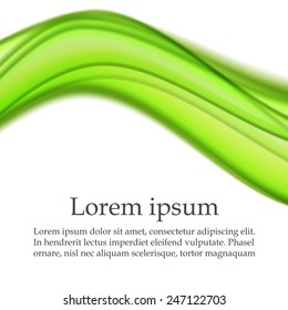 Abstract green waves isolated on white