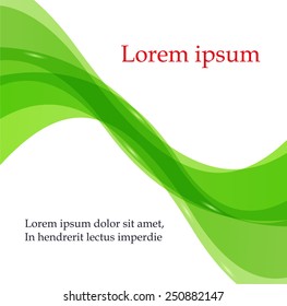Abstract green waves isolated on white