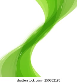 Abstract green waves isolated on white