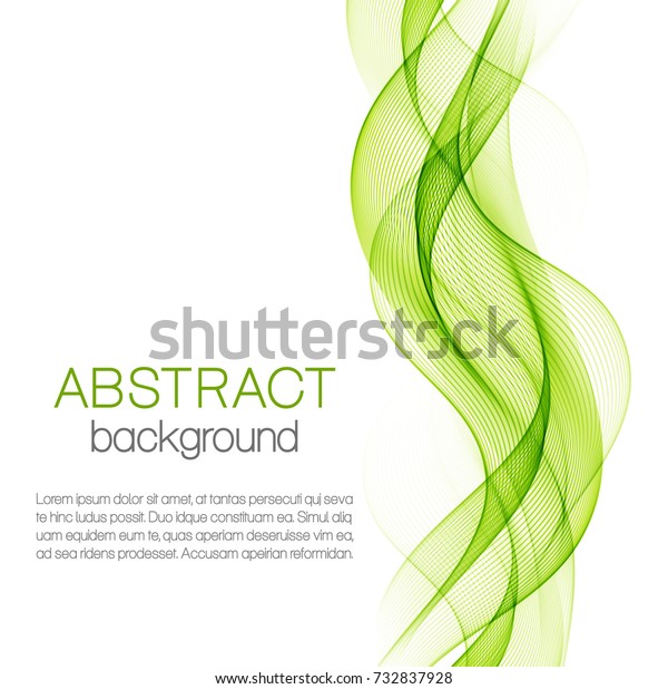 Abstract green
waves isolated on white
background