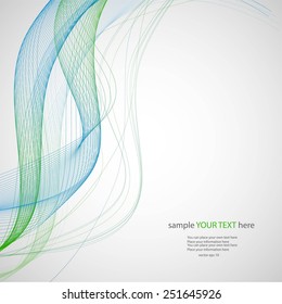 Abstract green waves on gray background