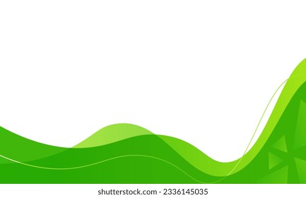 Abstract green waves template isolated on white background 