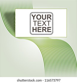 Abstract green waves vector background with billboard