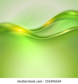 Abstract green waving background