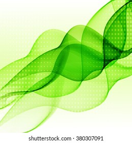 Abstract green wavy background