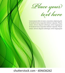 Abstract green wavy background
