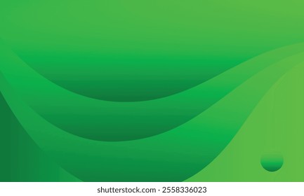 Abstract green wavy background with a combination of circles