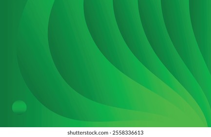 Abstract green wavy background with a combination of circles