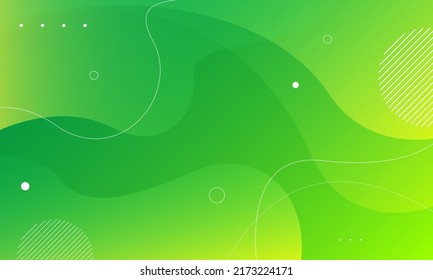 Abstract green wavy background. Fluid shapes composition. Eps10 vector