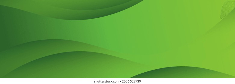 Abstract green wavy background gradient.