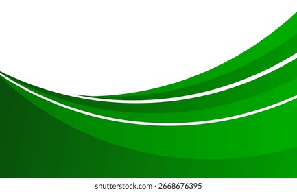 Fundo ondulado verde abstrato. Modelo de plano de fundo de padrão de banner de design gráfico. design de forma de curva dinâmica. ilustração de vetor