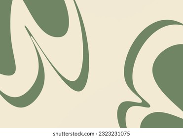 abstract green wavy background. Organic natural bahaus boho background. Vector illustration