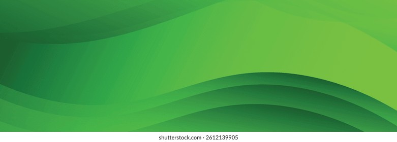 Abstract green wavy background. Suit for booklet, brochure, banner, poster, website, flyer, cover, corporate, backdrop. Vector illustration