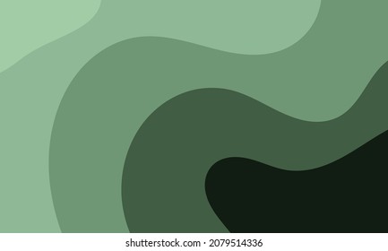 Abstract green wavy background vector illustration