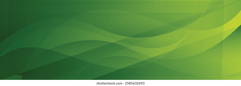 Abstract green wavy background. Vector