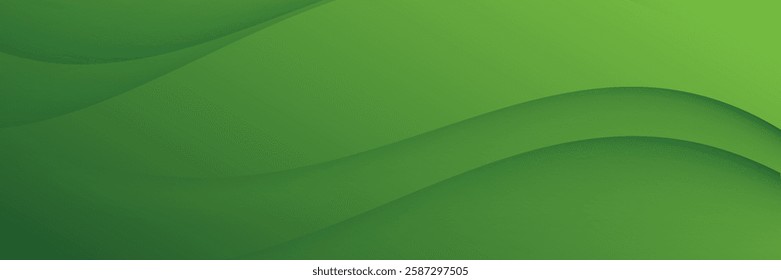 Abstract green wavy background. Vector illustration