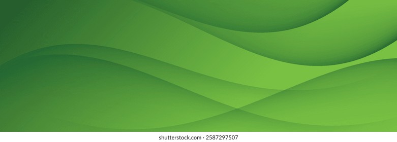Abstract green wavy background. Vector illustration