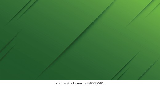 Abstract green wavy background. Vector modern green background