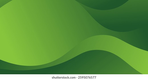 Abstract green wavy background. Vector Illustration