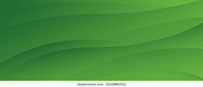 Abstract green wavy background vector.