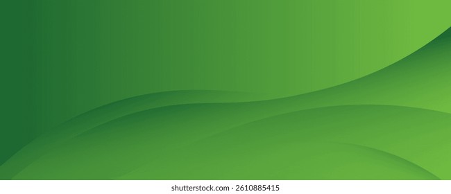 Abstract green wavy background vector.