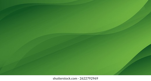 Abstract green wavy background. Vector