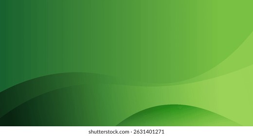 Abstract green wavy background. Vector.