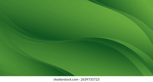 Abstract green wavy background. Vector