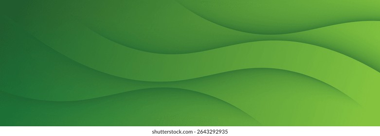 Abstract green wavy background. Vector