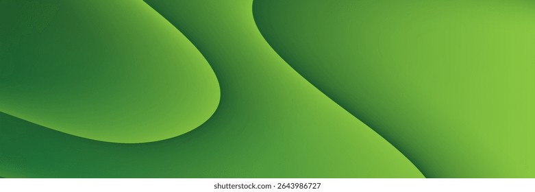 Abstract green wavy background. Vector