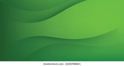 Fundo ondulado verde abstrato. Ilustração vetorial.