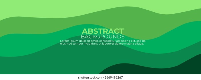 Abstract green wavy background vector illustration.