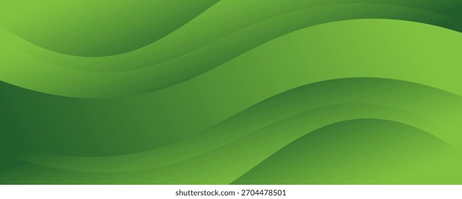 Abstract green wavy background. Vector modern