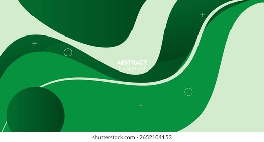 Fundo ondulado abstrato verde curvo. Design de fundo simples e colorido com padrão natural. Vetor EPS10.