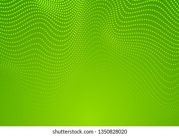 Abstract green wavy dotted pattern background. Vector design