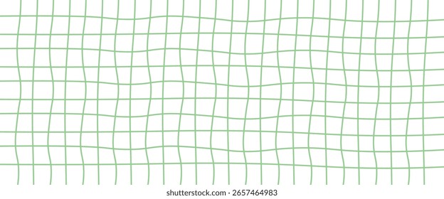 Abstractas patrón de fondo de rejilla ondulada verde con diseño de malla cuadrada distorsionada. Ideal para gráficos digitales, diseño de Web, fondos de movimiento o Plantillas y superposiciones de diseño moderno creativo.