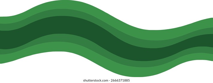 Fundo abstrato das linhas onduladas verdes, vetor de padrão de onda fluente sem emenda