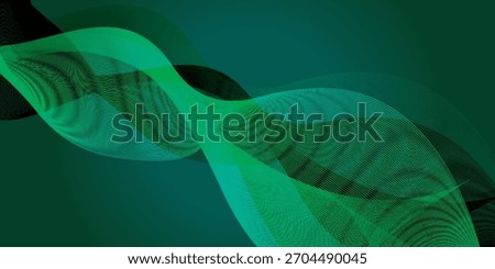 Abstract Green Wavy Lines with Gradient Background, Modern Desig