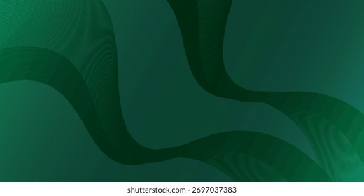Abstract Green Wavy Lines with Textured Gradients and Subtle Pat