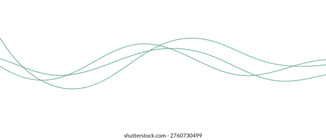 Abstract green wavy lines vector illustration. eps10