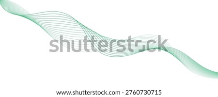 Abstract green wavy lines vector illustration. eps10