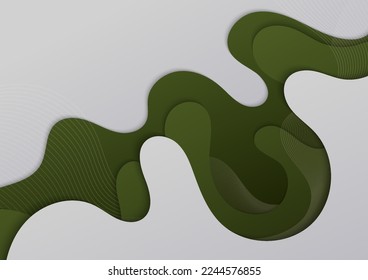 Abstract green wavy pattern design decorative. Overlapping with stripe lines template background. illustration 