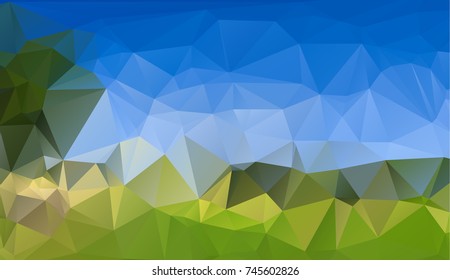 Abstract green which consist of triangles. Geometric background in Origami style with gradient. Triangular design for your business.