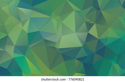 Abstract green which consist of triangles. Geometric background in Origami style with gradient. Triangular design for your business.