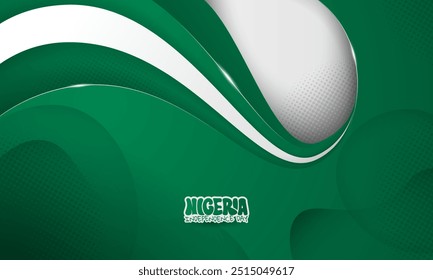 Fondo blanco verde Abstractas con el ondear simple en diseño recortado. Antecedentes del Día de la Independencia de Nigeria. También buena Plantilla para el día nacional de Nigeria