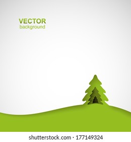 Abstract green and white background with tree hole. EPS 10 vector illustration.